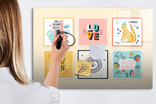 Tableau effaçable magnétique Des collages créatifs débordant d'émotions positives