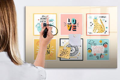 Tableau effaçable magnétique Des collages créatifs débordant d'émotions positives