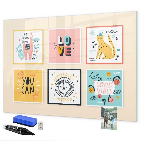 Tableau effaçable magnétique Des collages créatifs débordant d'émotions positives