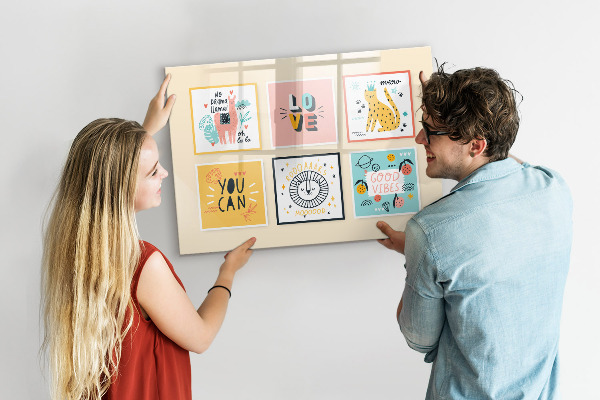 Tableau effaçable magnétique Des collages créatifs débordant d'émotions positives