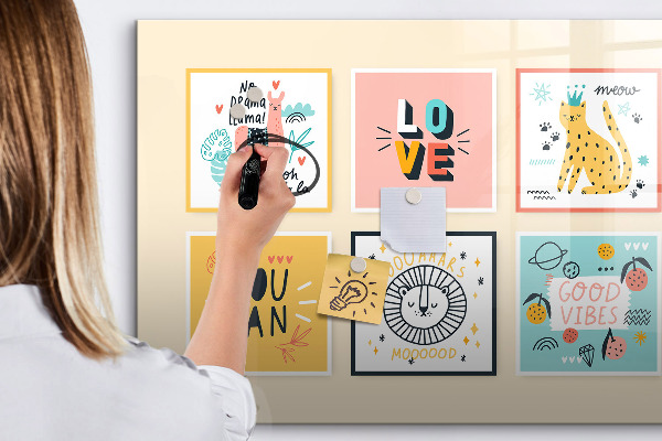 Tableau effaçable magnétique Des collages créatifs débordant d'émotions positives