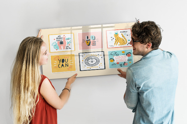 Tableau effaçable magnétique Des collages créatifs débordant d'émotions positives