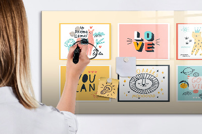 Tableau effaçable magnétique Des collages créatifs débordant d'émotions positives