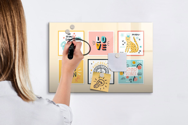 Tableau effaçable magnétique Des collages créatifs débordant d'émotions positives