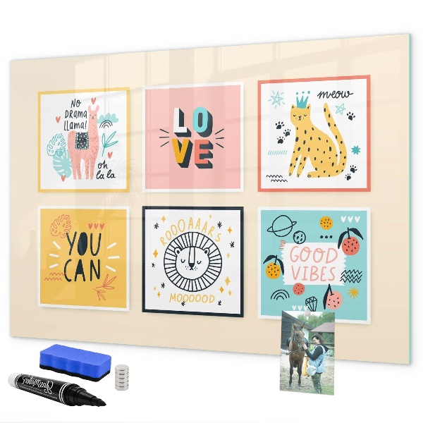Tableau effaçable magnétique Des collages créatifs débordant d'émotions positives