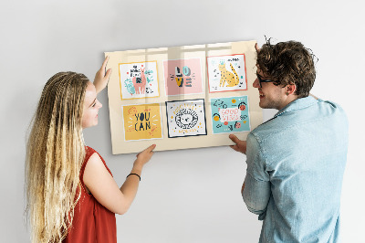 Tableau effaçable magnétique Des collages créatifs débordant d'émotions positives