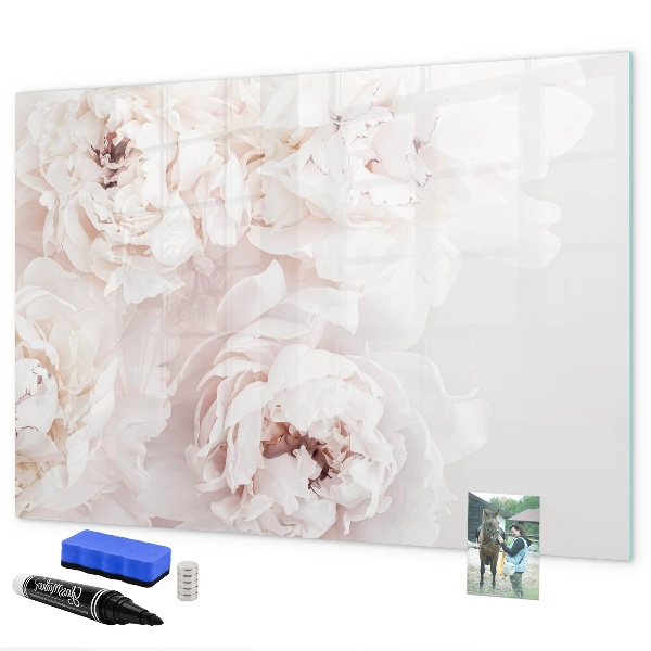 Tableau magnétique effaçable Motif floral avec espace pour photos