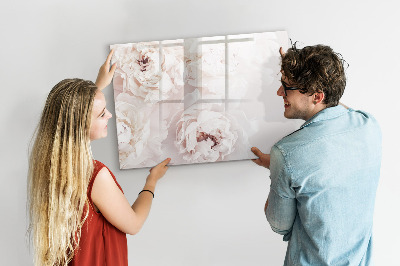 Tableau magnétique effaçable Motif floral avec espace pour photos