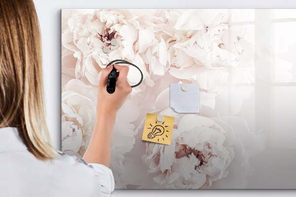 Tableau magnétique effaçable Motif floral avec espace pour photos