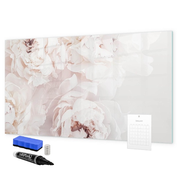 Tableau magnétique effaçable Motif floral avec espace pour photos