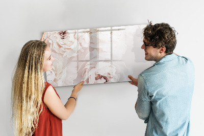 Tableau magnétique effaçable Motif floral avec espace pour photos