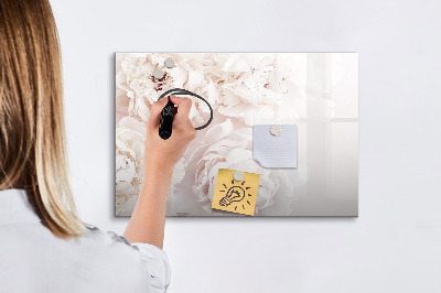 Tableau magnétique effaçable Motif floral avec espace pour photos
