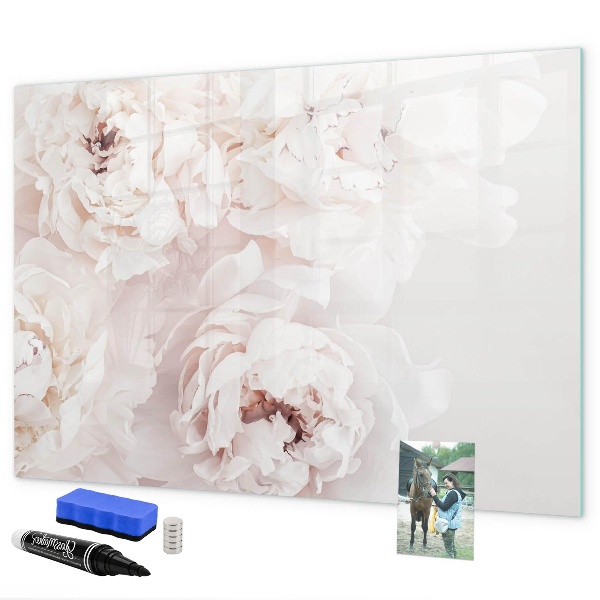 Tableau magnétique effaçable Motif floral avec espace pour photos