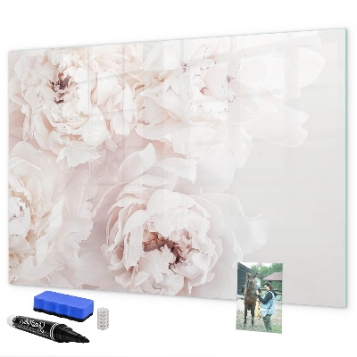 Tableau magnétique effaçable Motif floral avec espace pour photos