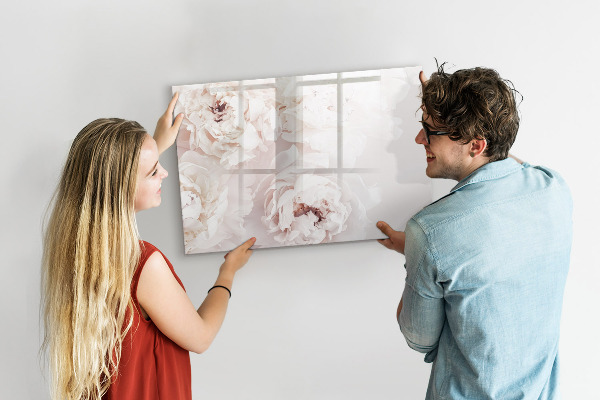 Tableau magnétique effaçable Motif floral avec espace pour photos