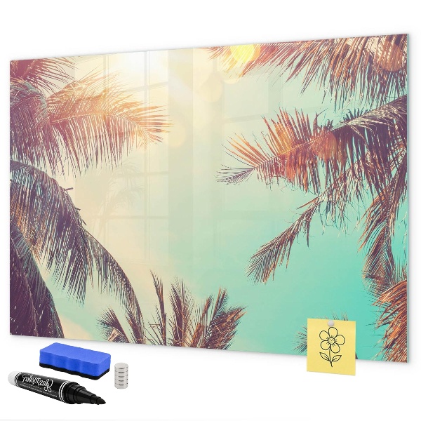 Tableau effaçable magnétique Souvenirs d'été dans un style tropical
