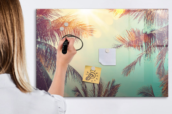 Tableau effaçable magnétique Souvenirs d'été dans un style tropical