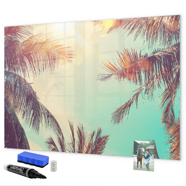 Tableau effaçable magnétique Souvenirs d'été dans un style tropical