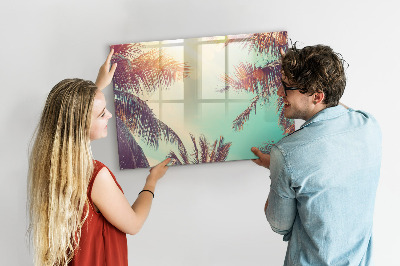 Tableau effaçable magnétique Souvenirs d'été dans un style tropical