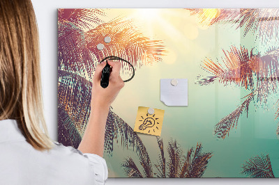 Tableau effaçable magnétique Souvenirs d'été dans un style tropical