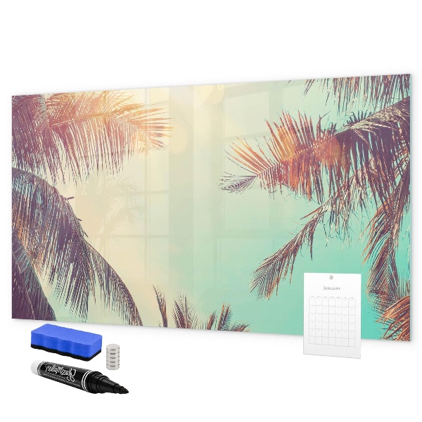 Tableau effaçable magnétique Souvenirs d'été dans un style tropical