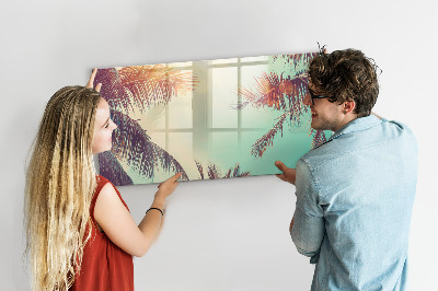 Tableau effaçable magnétique Souvenirs d'été dans un style tropical
