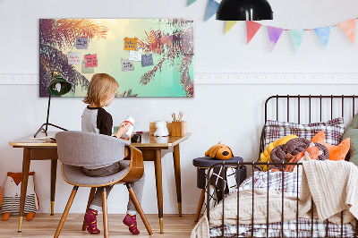 Tableau effaçable magnétique Souvenirs d'été dans un style tropical