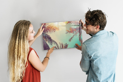 Tableau effaçable magnétique Souvenirs d'été dans un style tropical