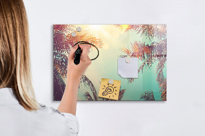 Tableau effaçable magnétique Souvenirs d'été dans un style tropical