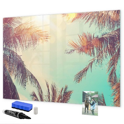 Tableau effaçable magnétique Souvenirs d'été dans un style tropical
