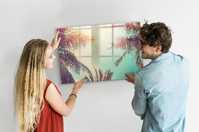 Tableau effaçable magnétique Souvenirs d'été dans un style tropical