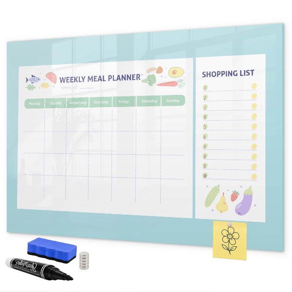 Tableau effaçable magnétique Planificateur de repas et liste de courses