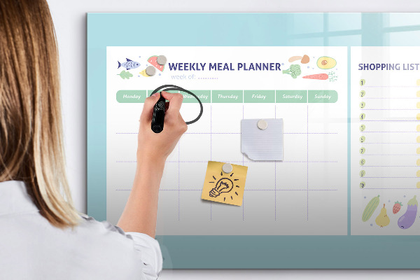Tableau effaçable magnétique Planificateur de repas et liste de courses