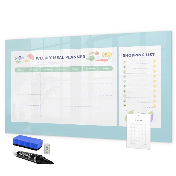 Tableau effaçable magnétique Planificateur de repas et liste de courses