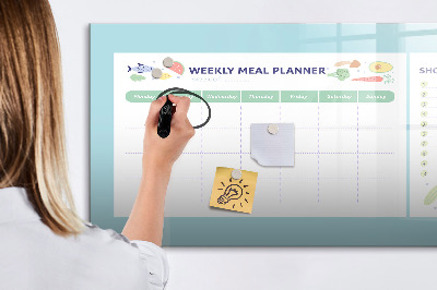 Tableau effaçable magnétique Planificateur de repas et liste de courses