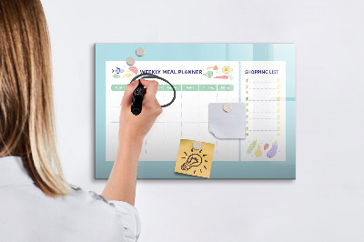 Tableau effaçable magnétique Planificateur de repas et liste de courses