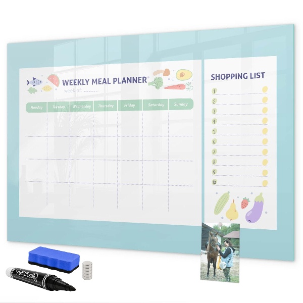 Tableau effaçable magnétique Planificateur de repas et liste de courses