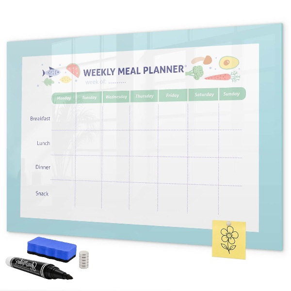Tableau magnétique effaçable Planificateur de repas pour chaque semaine