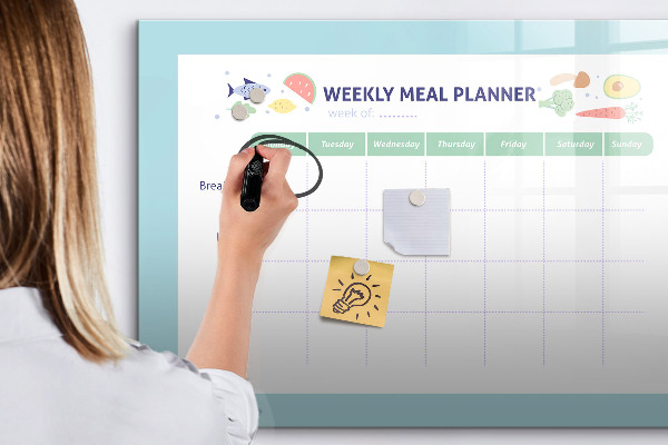Tableau magnétique effaçable Planificateur de repas pour chaque semaine