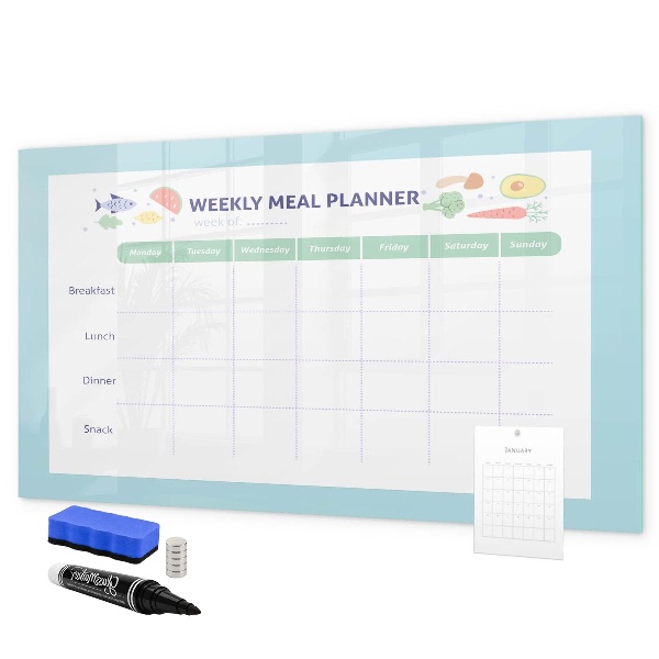 Tableau magnétique effaçable Planificateur de repas pour chaque semaine