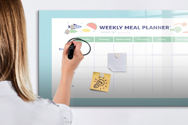 Tableau magnétique effaçable Planificateur de repas pour chaque semaine
