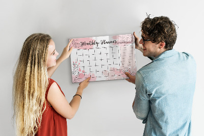 Tableau effaçable magnétique Agenda mensuel avec espace pour photos