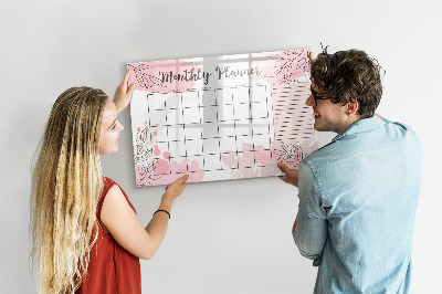 Tableau effaçable magnétique Agenda mensuel avec espace pour photos