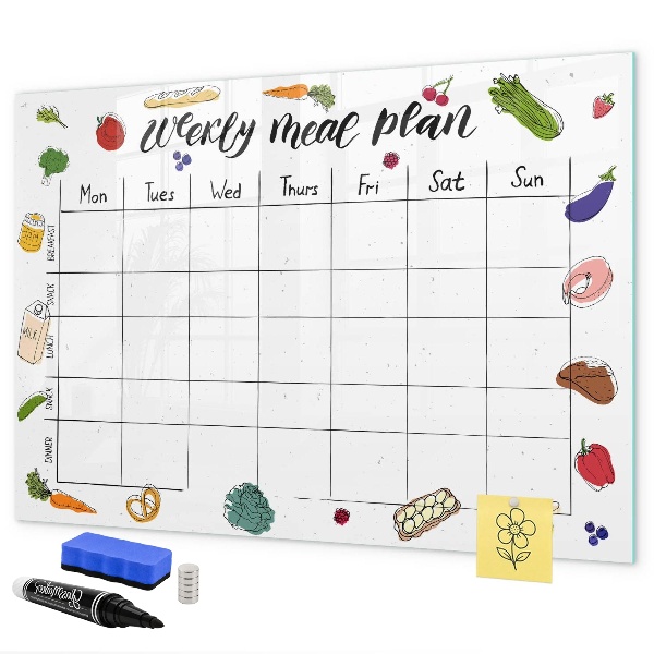 Tableau magnétique effaçable Plan de repas pour chaque semaine