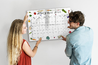 Tableau magnétique effaçable Plan de repas pour chaque semaine