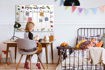 Tableau magnétique effaçable Plan de repas pour chaque semaine