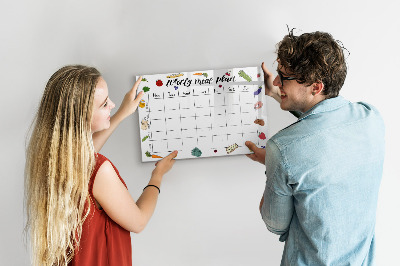 Tableau magnétique effaçable Plan de repas pour chaque semaine