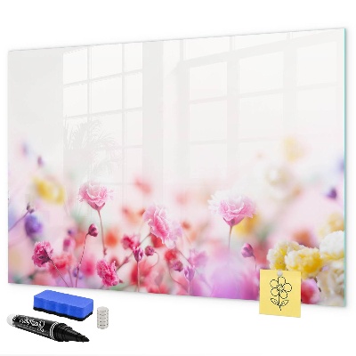Tableau magnétique effaçable Tableau fleuri pour photos et notes