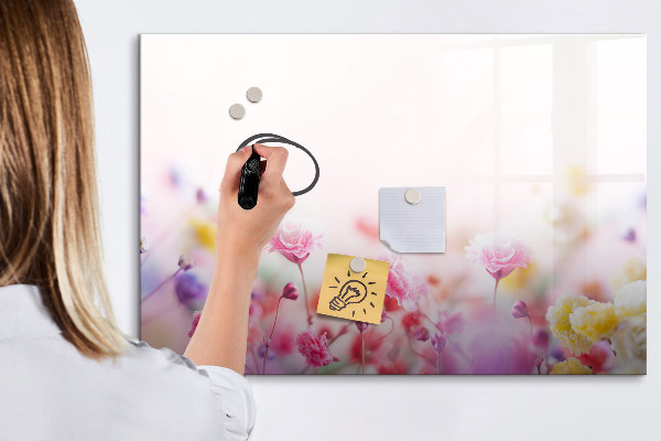 Tableau magnétique effaçable Tableau fleuri pour photos et notes