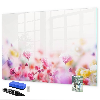 Tableau magnétique effaçable Tableau fleuri pour photos et notes
